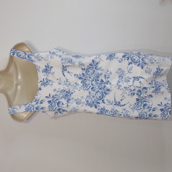 Floral Blue Rose Spring Sun Summer Dress Size Medium - Picture 9 of 11